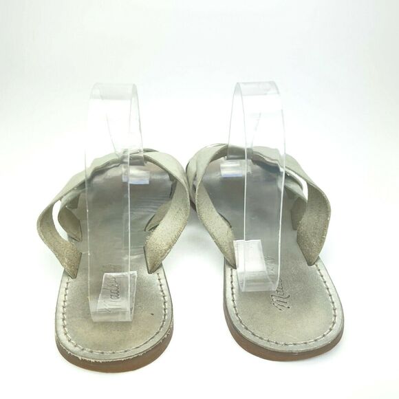 Madewell The Boardwalk Woven Slide on Sandal Metallic Silver L1167 Womens US 10 - Picture 5 of 9
